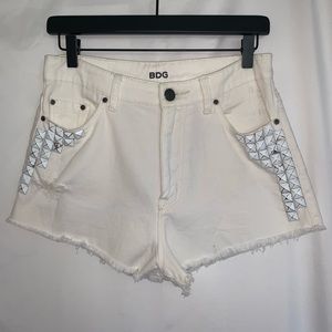 Urban Outfitters | BDG White Studded Shorts